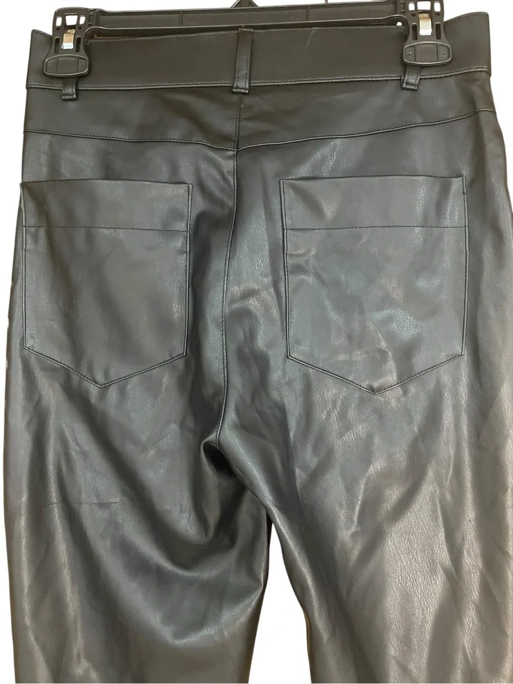 Zara Faux Leather Flared Trousers Pants Black